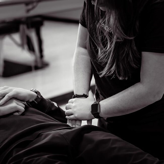 Osteopathy patient being treated