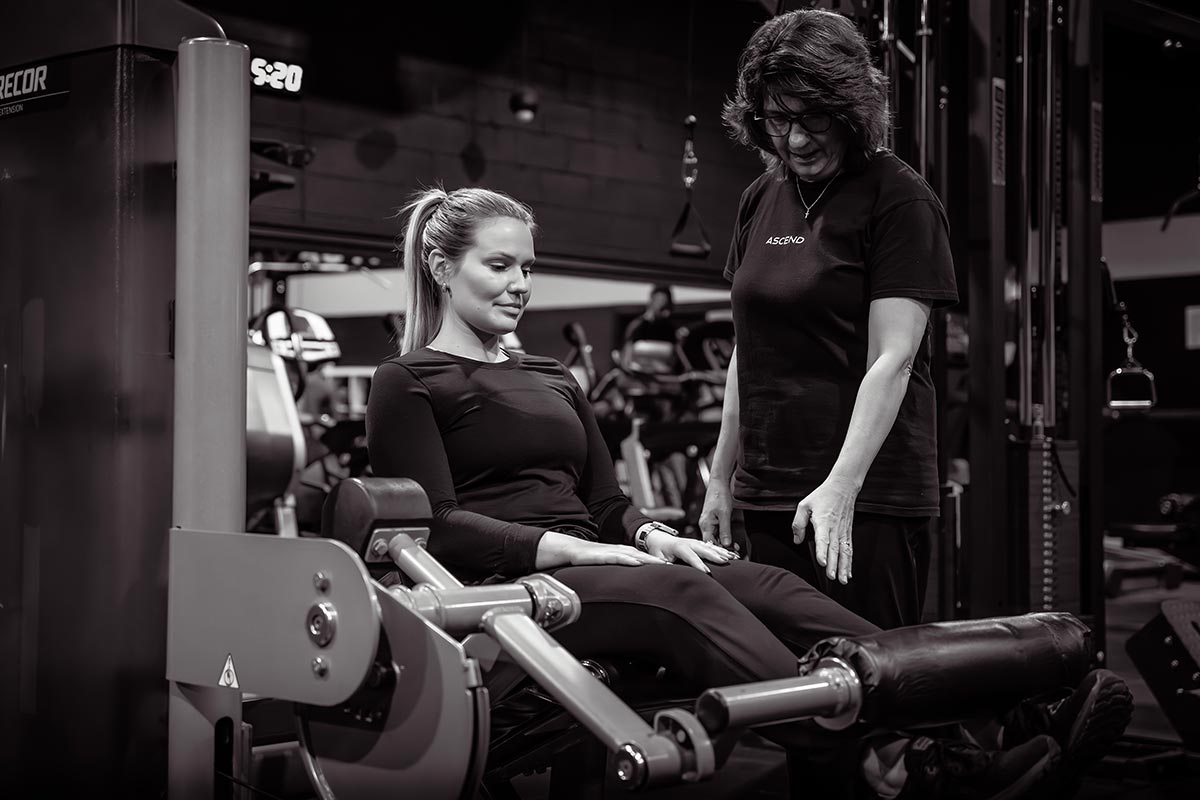 Patient working out at gym